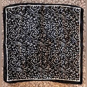 Black and White Animal Print Square Scarf